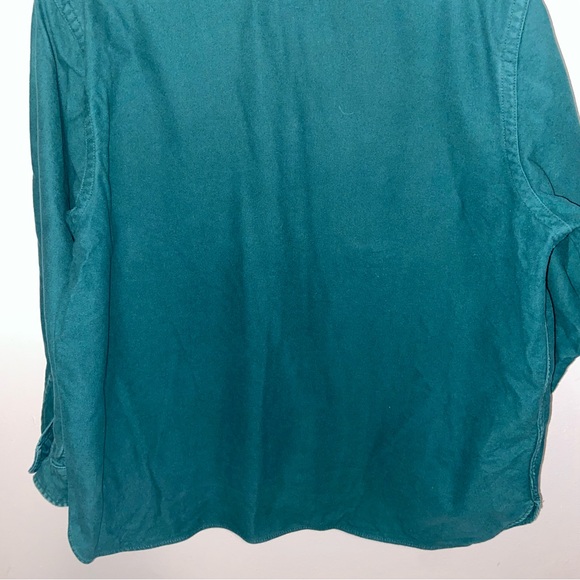 Vintage LL Bean Shirt Womens Size 18 Chamois Cloth Flannel Flap Pockets USA Flaw - Picture 3 of 16